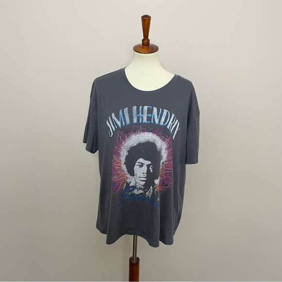 Tops - Authentic Hendrix Jimi Hendrix Tee Shirt Graphic Sparkle Glitter Grey Blue